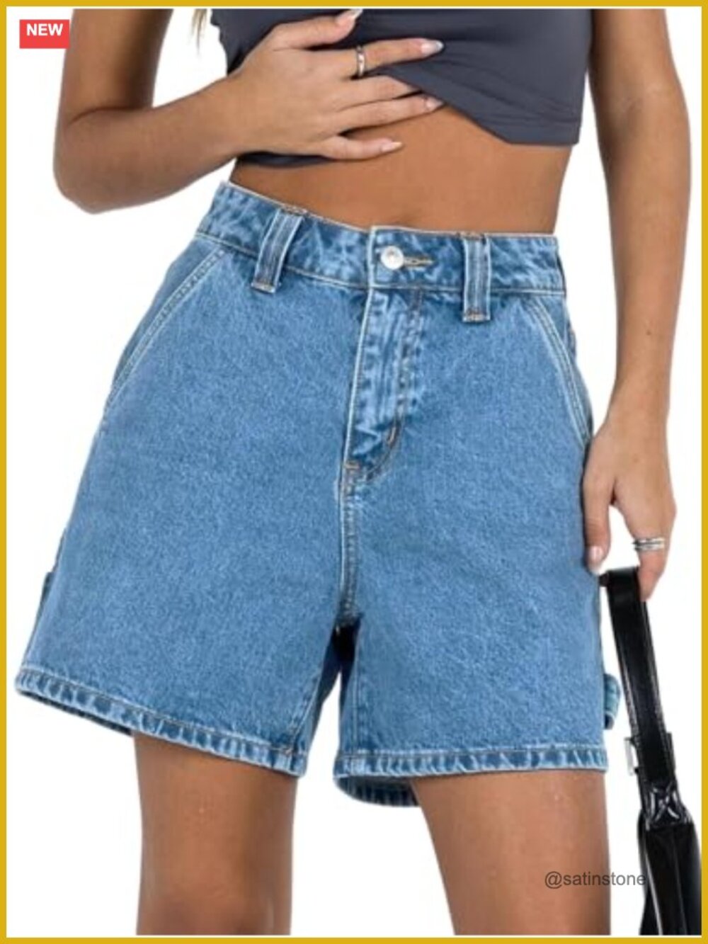 High Waisted Boxy Denim Shorts Baggy Jean Shorts